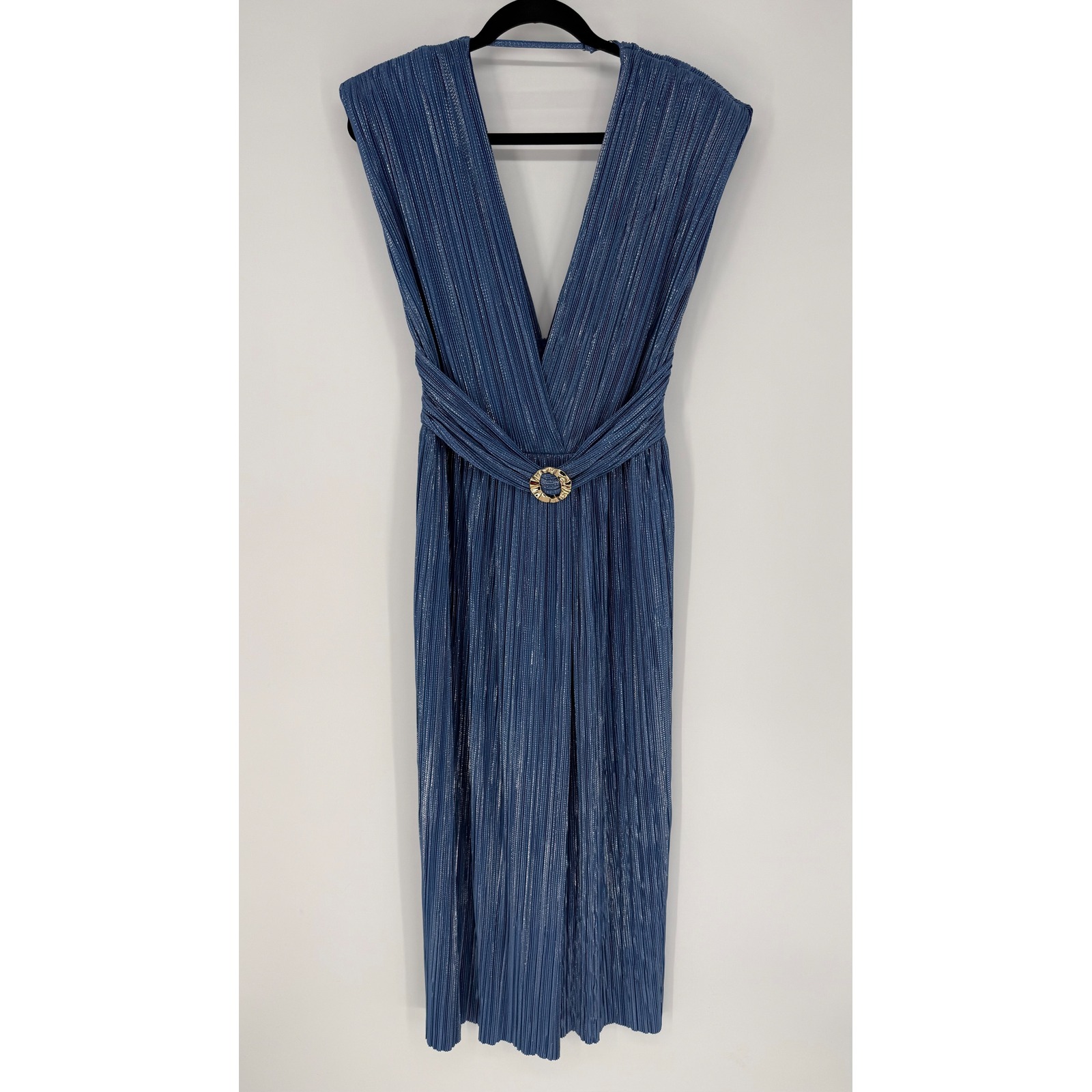 Sabina Musayev Lilliana Dress In Blue Nwt Medium Metallic Evening Wedding Guest
